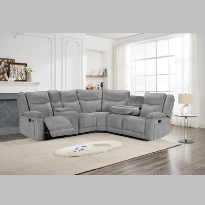 IMP-MILAN-FABRIC-REC-CORNER-S1OFA-GREY  WITH RECLINER ALSO WIRELESS CHARGER AND IN USB TYPE C