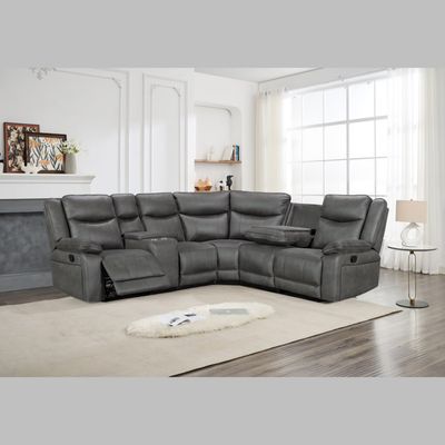 IMP-TUSCANY-TECH-FABRIC-REC-CORNER-SOFA-BEIGE IMPERIAL  BLACK CORNER SOFA WITH TECHNOLOGY FABRIC &amp; RECLINER ALSO WIRELESS CHARGER AND IN USB TYPE C -- INTRODUCTRY OFFER