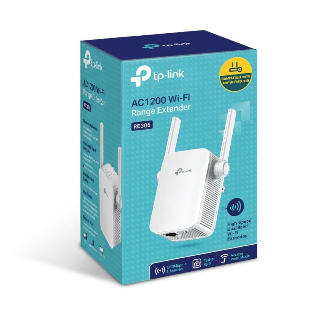 TP-Link AC1200 Wi-Fi Range Extender RE305 - Wi-Fi range extender - Wi-Fi 5 - 2.4 GHz, 5 GHz
