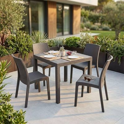 RATTAN 4 CHAIR PATIO TABLE SET SK-56-24