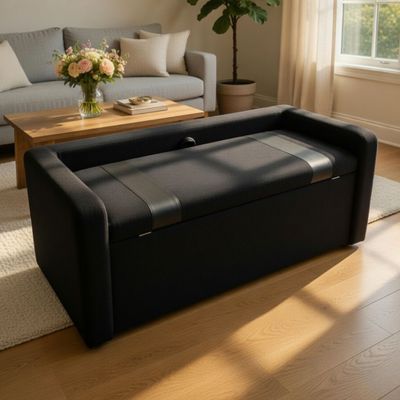 SK-205 QUEEN SIZE OTTOMAN  BLACK