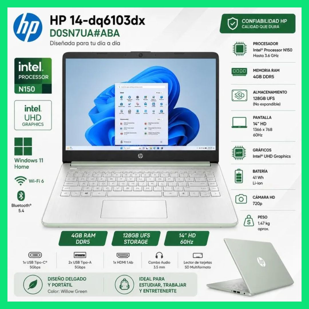 HP LAPTOP 14 DQ6103DX 12GB / 4GB WINDOWS 11