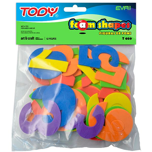 T059 FOAM SHAPES-NUMBERS-52PCS
