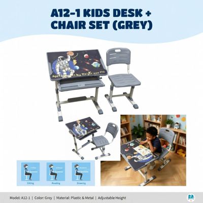 A12-1 KIDS DESK + CHAIR SET  (GREY)