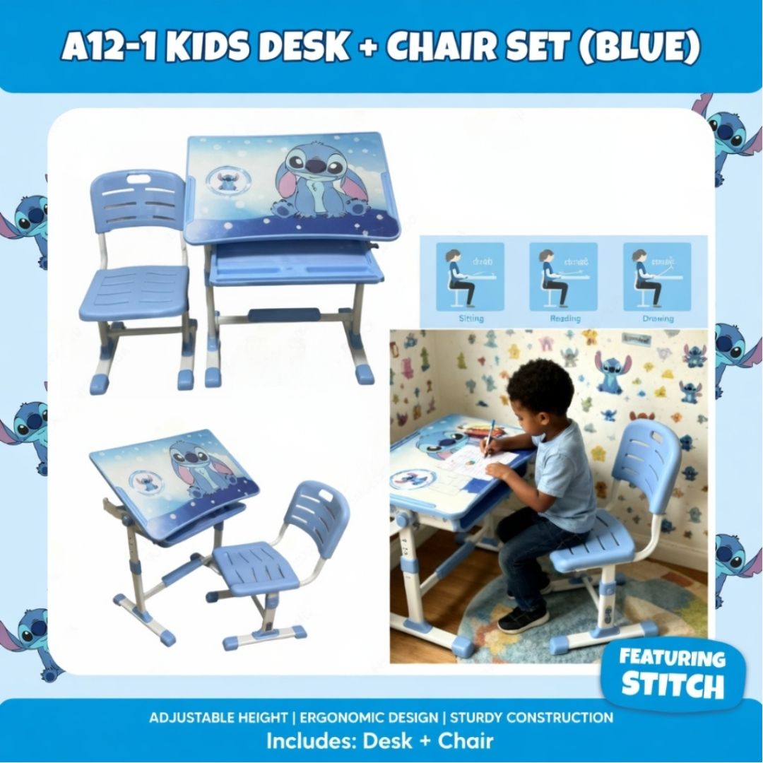 A12-1 KIDS DESK + CHAIR SET  (BLUE)