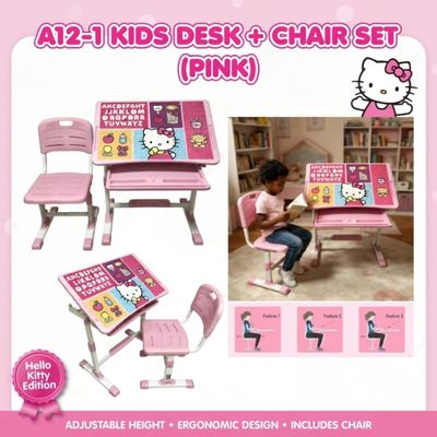 A12-1 KIDS DESK + CHAIR SET  (PINK)