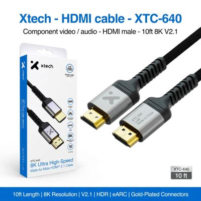 Xtech - HDMI cable -  XTC-640 Component video / audio - HDMI male - 10ft 8K V2.1