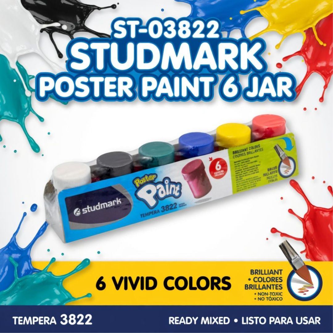 ST-03822 STUDMARK POSTER PAINT 6 JAR