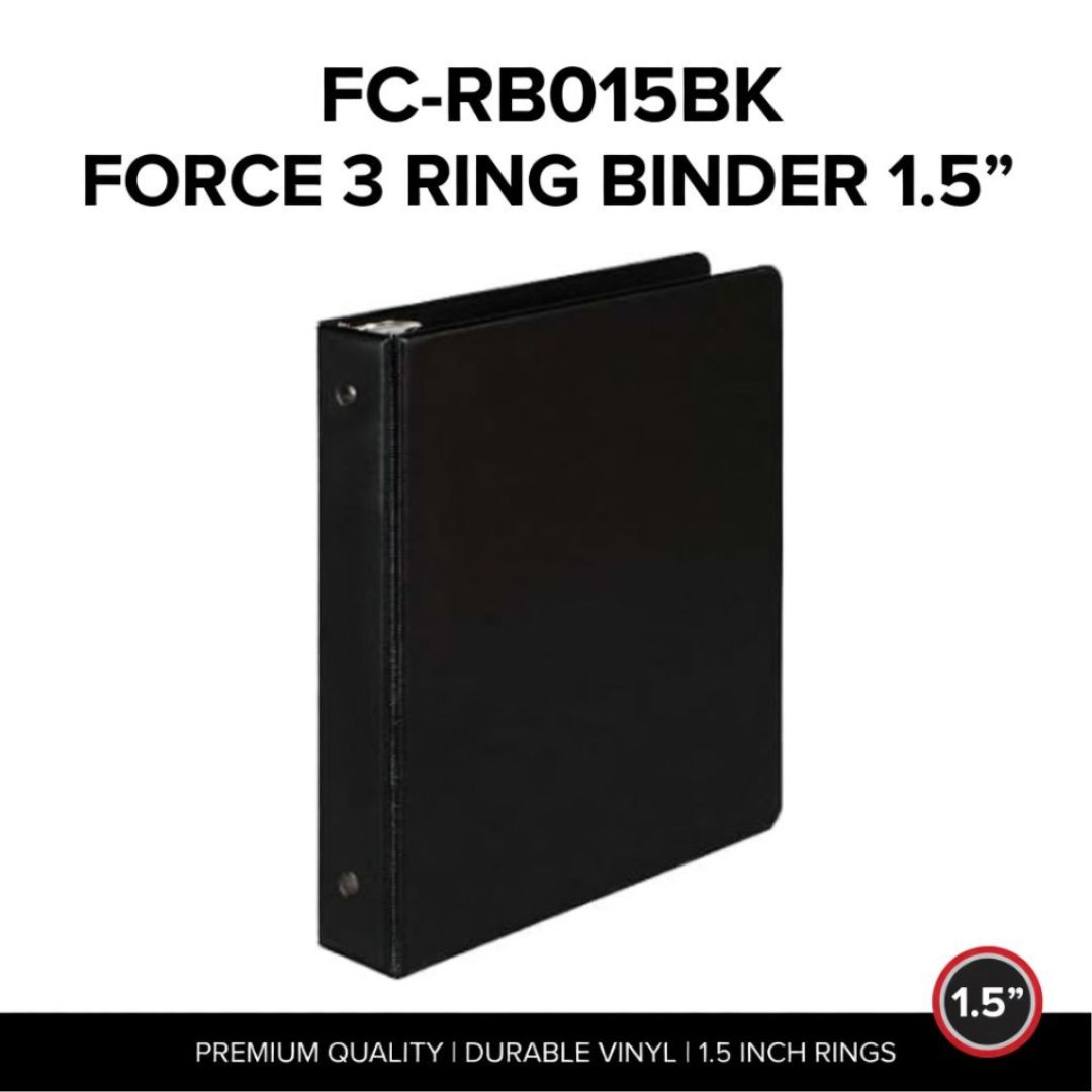 FC-RB015BK FORCE 3 RING BINDER 1.5"