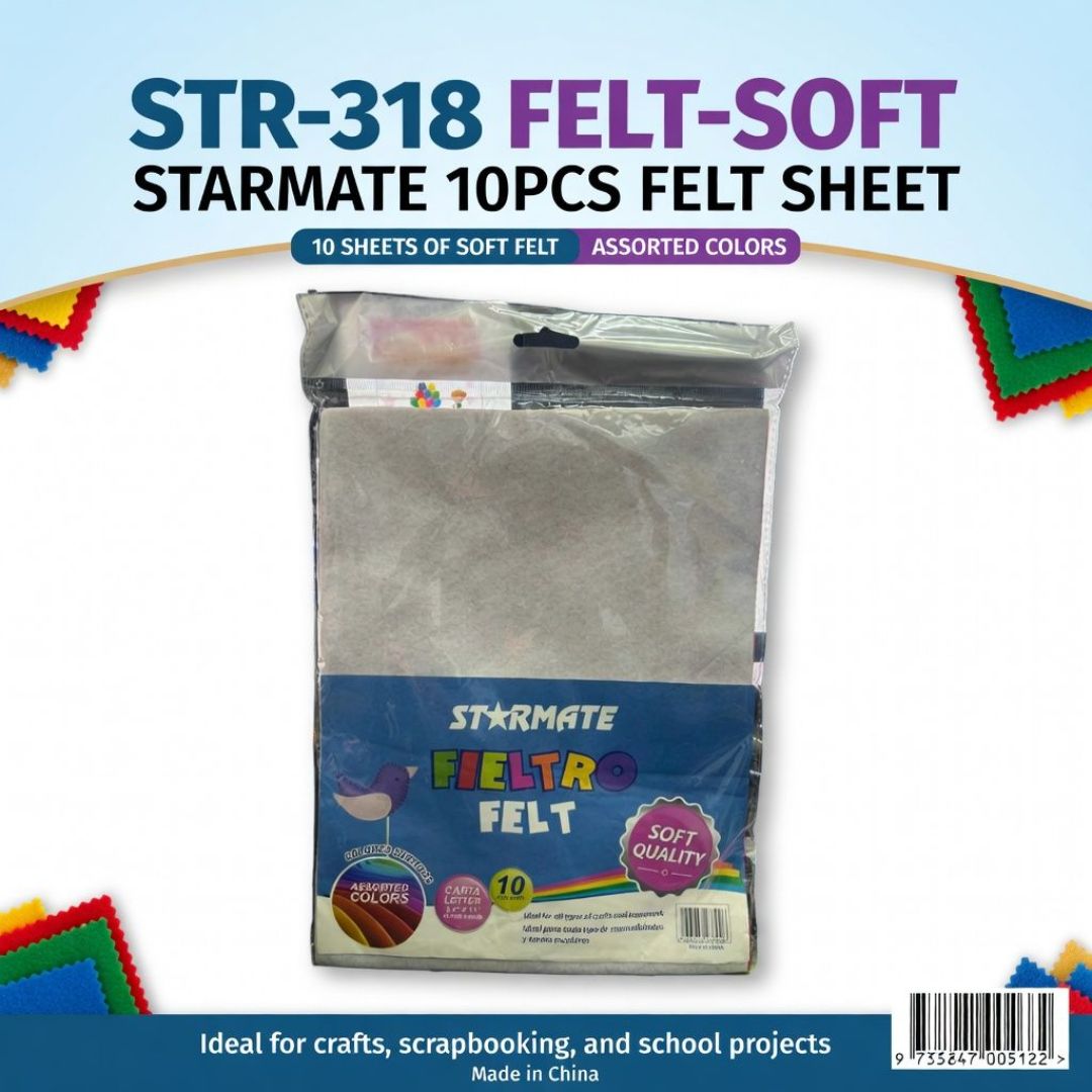 STR-318 FELT-SOFT STARMATE 10PCS FELT SHEET