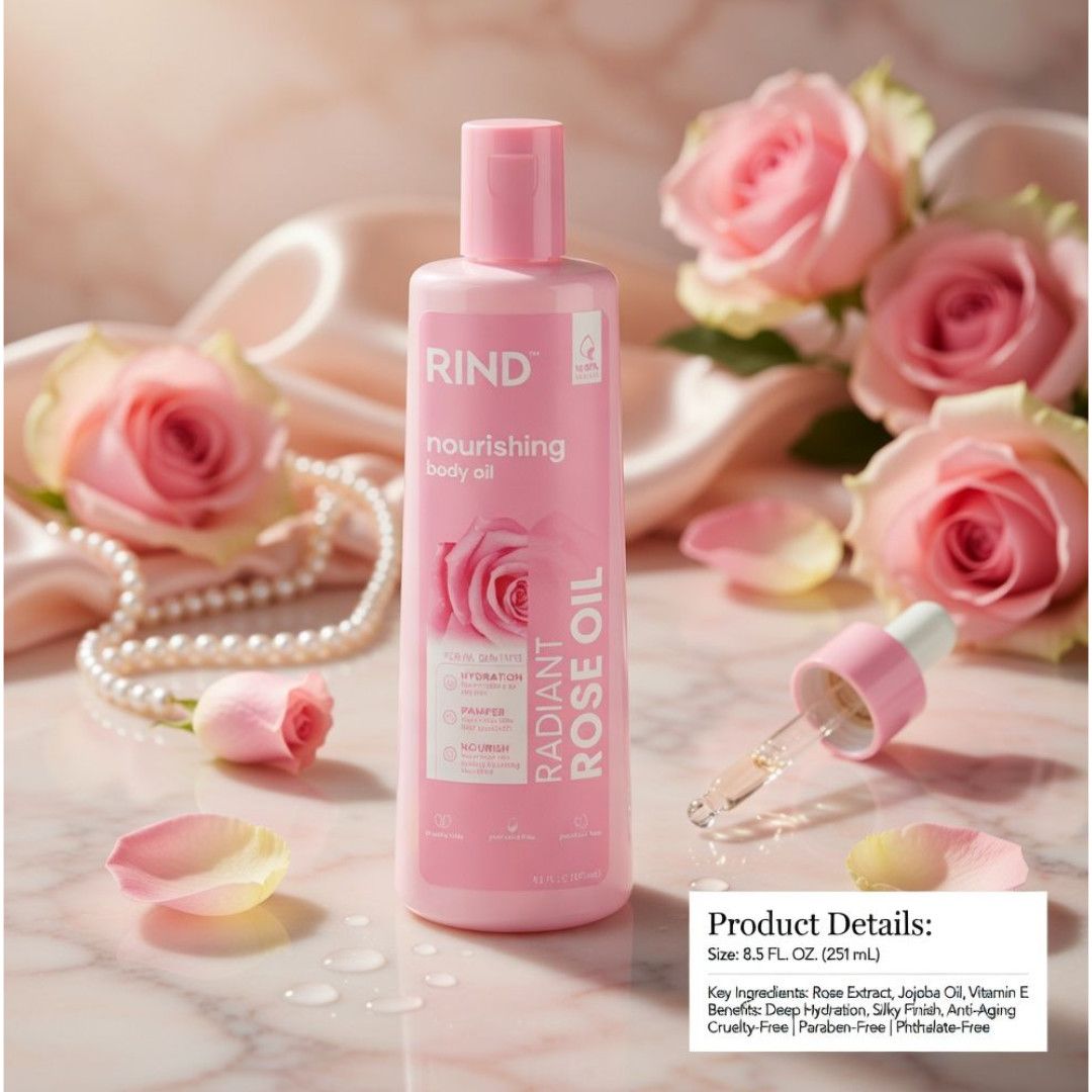 RIND BODY OIL RADIANT ROSE OIL-195ML