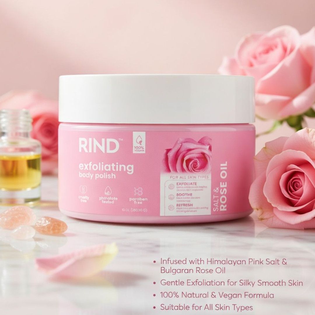 RIND BODY POLISH SALT &amp; ROSE OIL 10.0 OZ