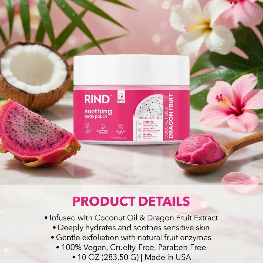 RIND BODY POLISH CITRUS COCONUT OIL &amp; DRAGON FRUIT 10.0 OZ