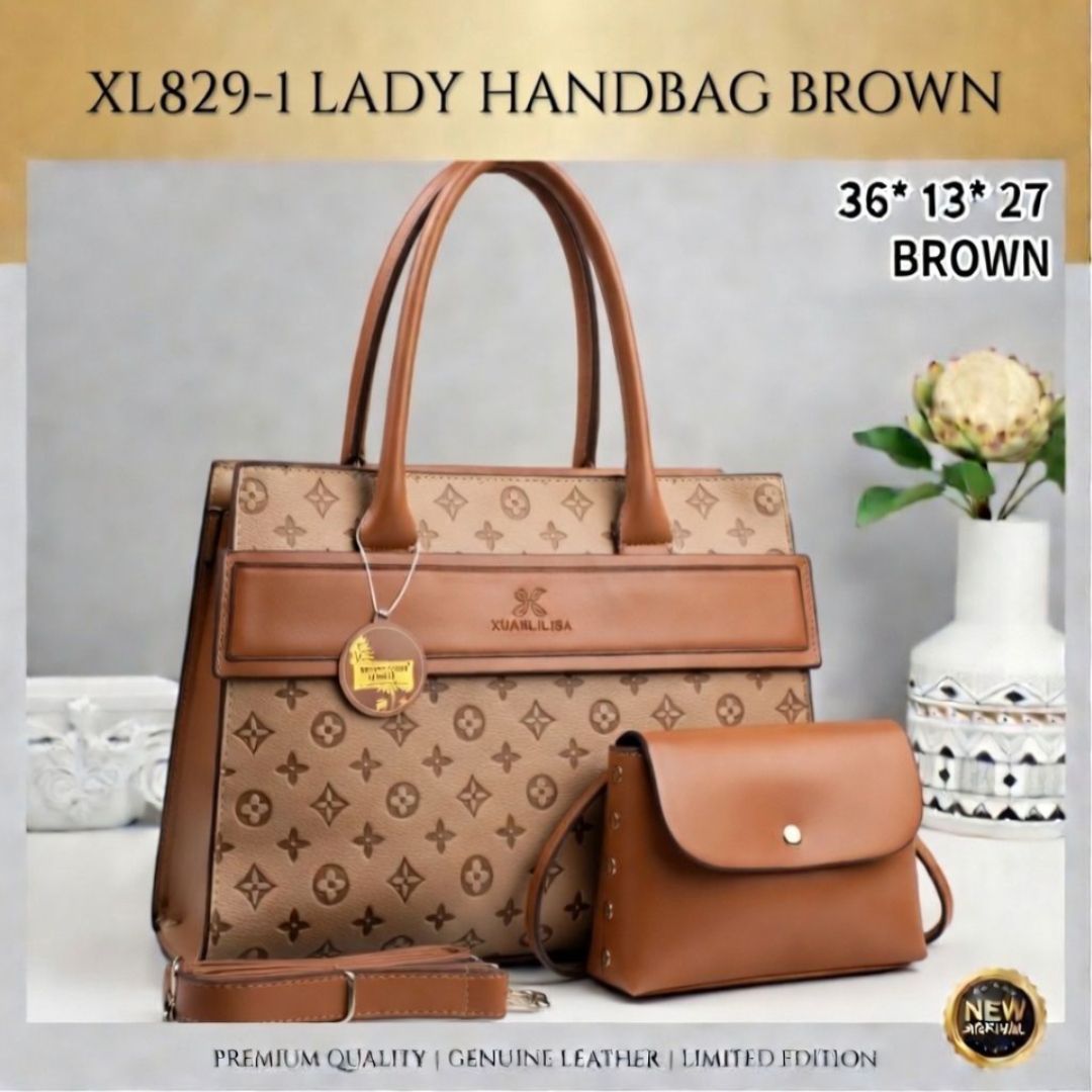 XL829-1 LADY HANDBAG BROWN