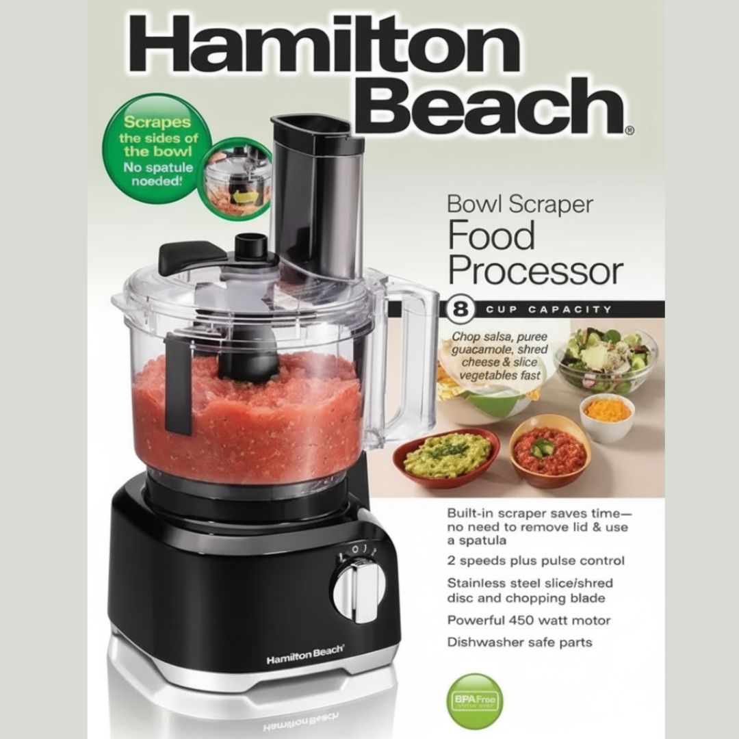 R70743 HAMILTON BEACH 8 CUP FOOD PROCESSOR CERTIFIED R/B