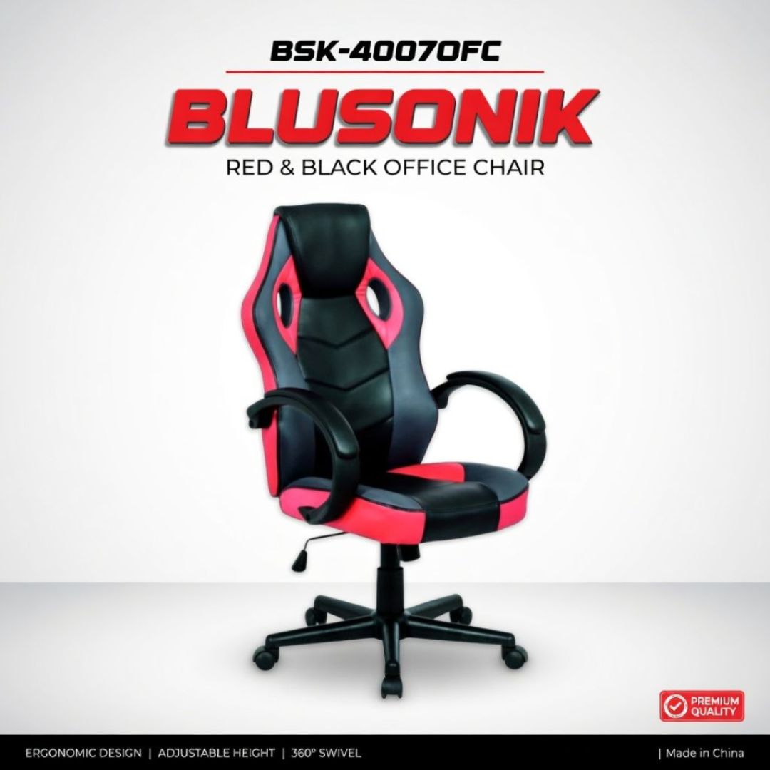 BSK-4007OFC BLUSONIK RED &amp; BLACK OFFICE CHAIR