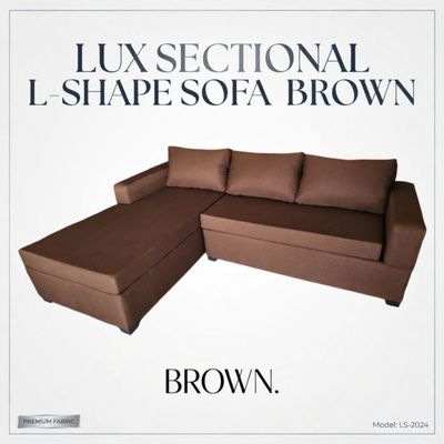 LUX SECTIONAL L-SHAPE SOFA BROWN