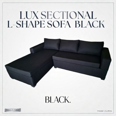 LUX SECTIONAL L-SHAPE SOFA BLACK