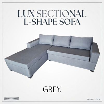 LUX SECTIONAL L-SHAPE SOFA GREY