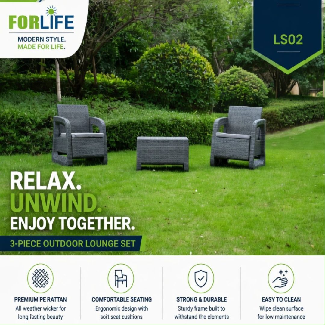 LS02 3-PIECE OUTDOOR LOUGE SET