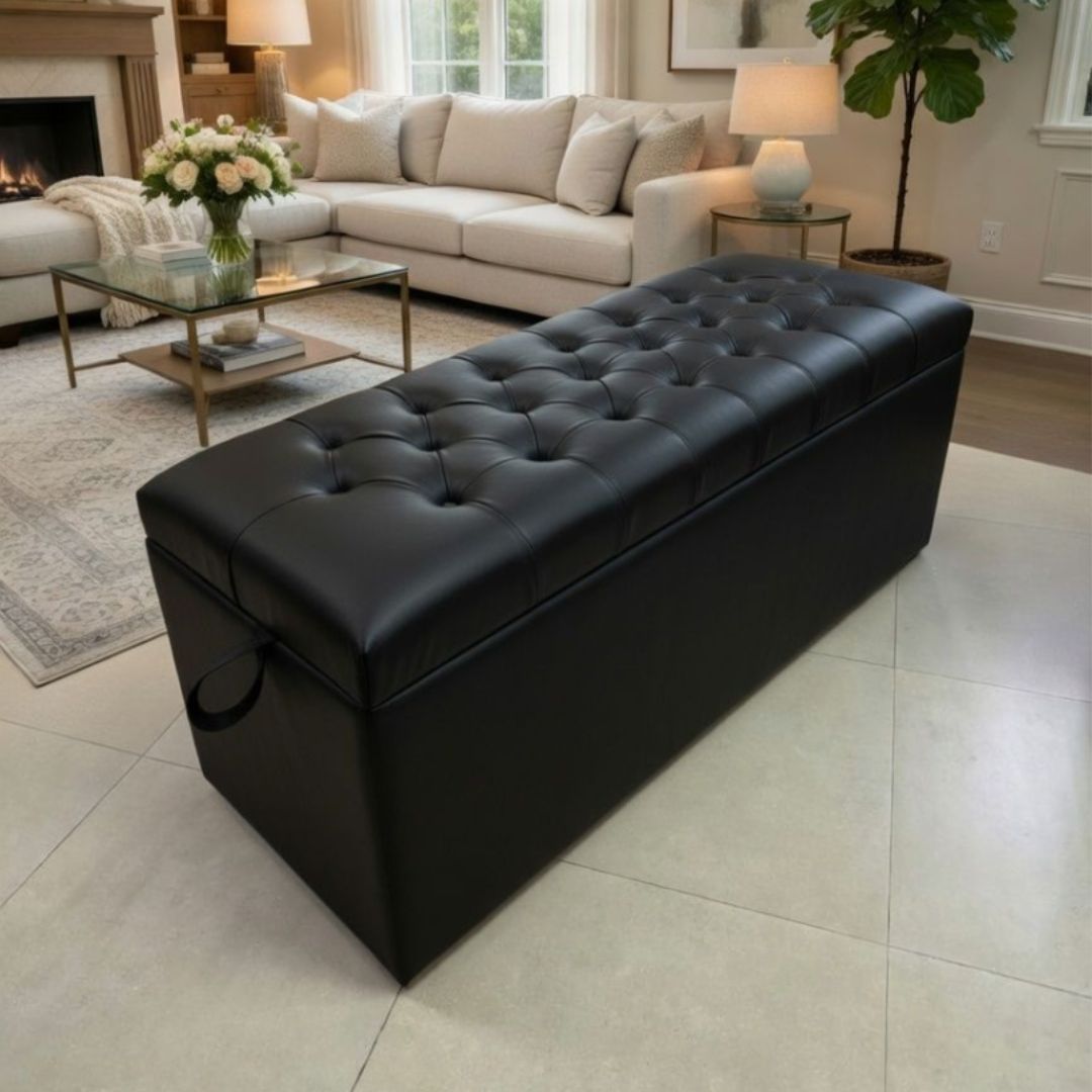 SK-305 QUEEN SIZE OTTOMAN (WITHOUT ARM) BLACK