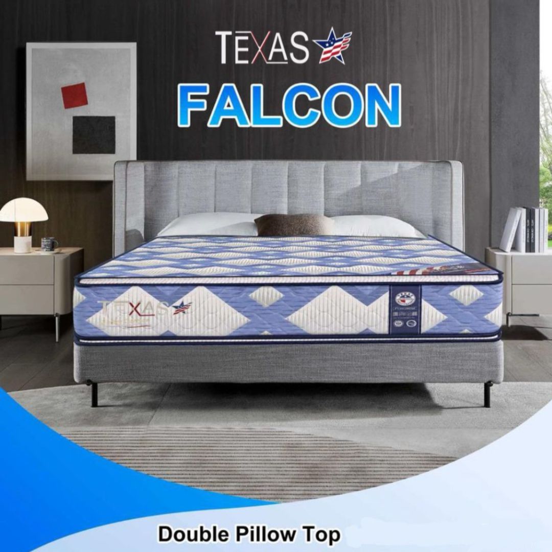 TEXAS FALCON DOUBLE PILLOW TOP MATTRESS (QUEEN)