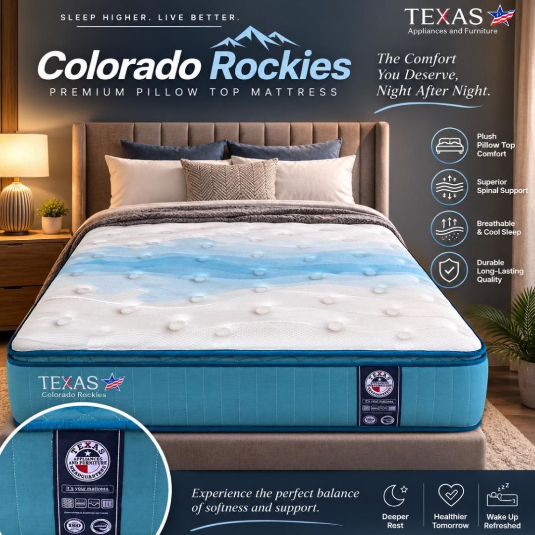 TEXAS COLORADO ROCKIES PILLOW TOP MATTRESS