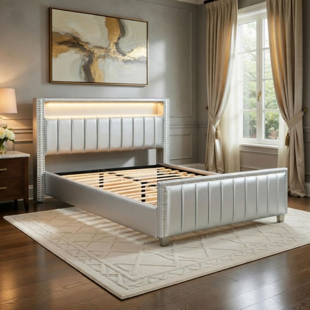 BSK-4995QB BLUESONIK QUEEN BED SILVER 153X203CM