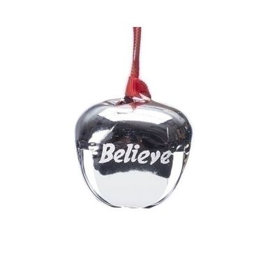 2" Believe Silver Bell Ornament