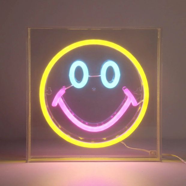 Neon Art Wall/Desk sign - Smiley
