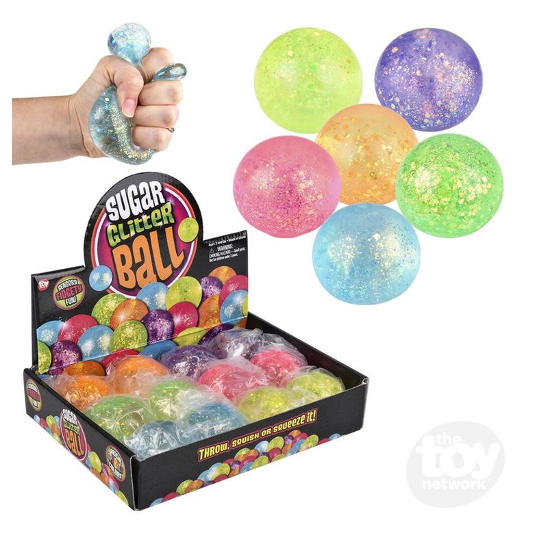 2.4&quot; SQUEEZY GLITTER SUGAR BALL