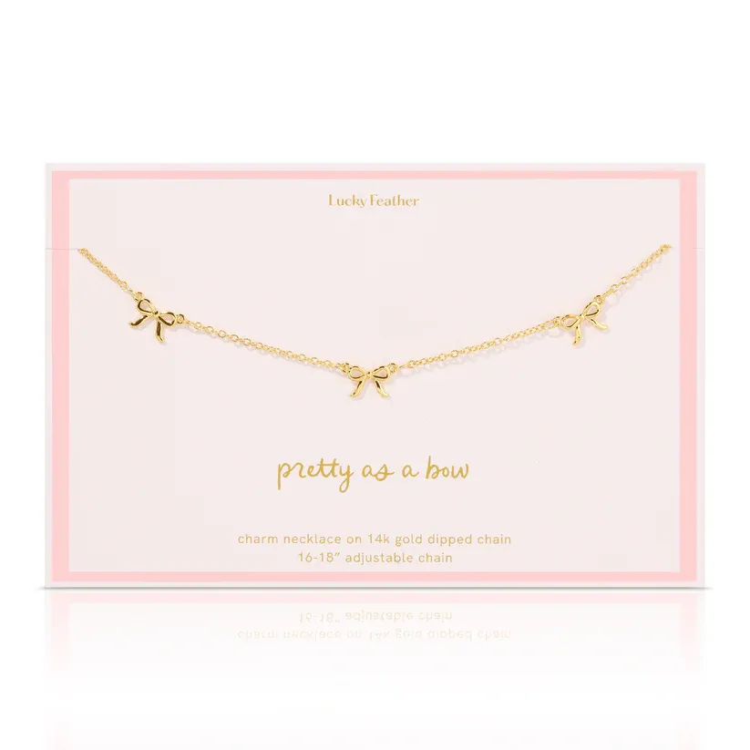 Lucky Feather 3 Bow Necklace