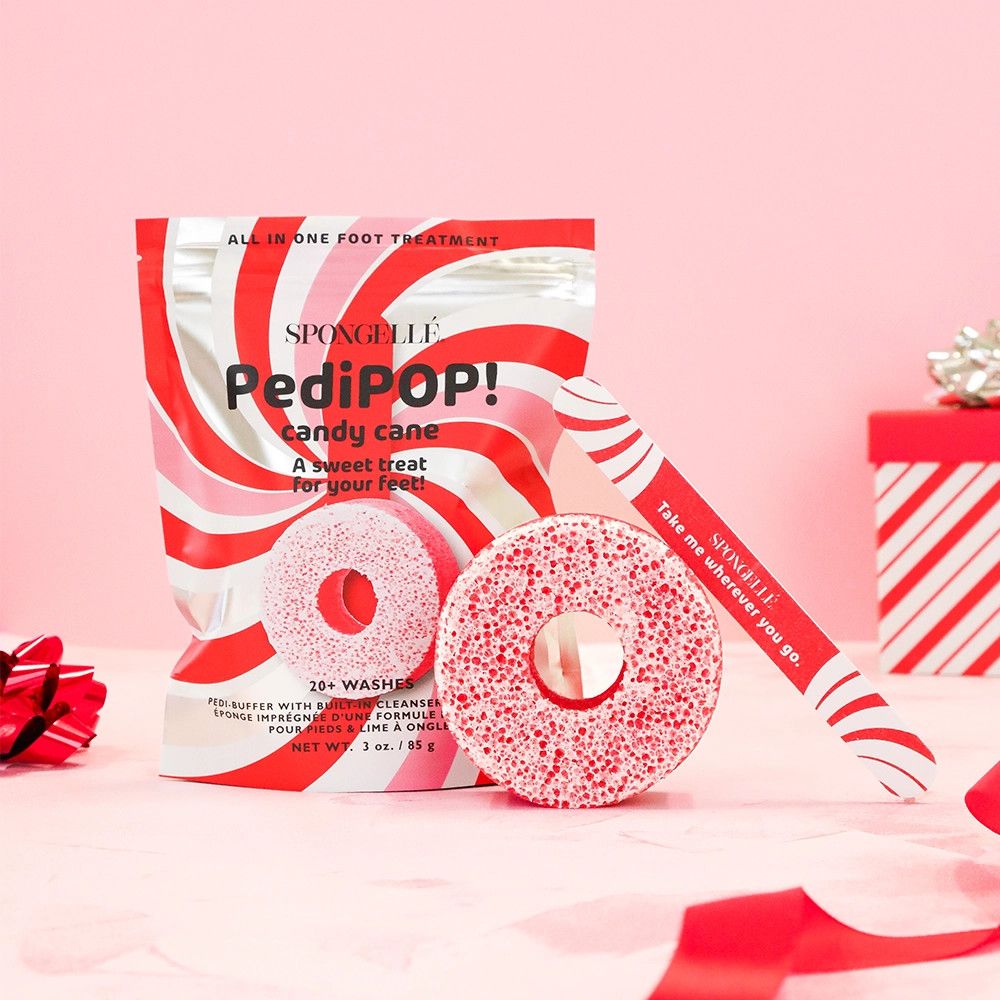 HOLIDAY PEDI POP PEDI BUFFER &amp; NAIL FILE - CANDY CANE