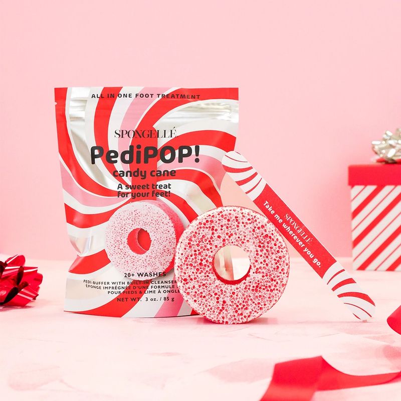 HOLIDAY PEDI POP PEDI BUFFER &amp; NAIL FILE - CANDY CANE
