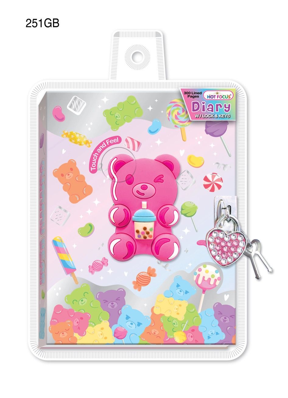 Diary with lock &amp; keys, Gummy Bear