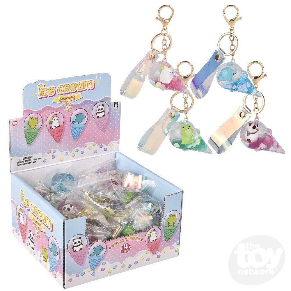 2.5&quot; KAWAII ANIMAL ICE CREAM LIQUID CLIP ON