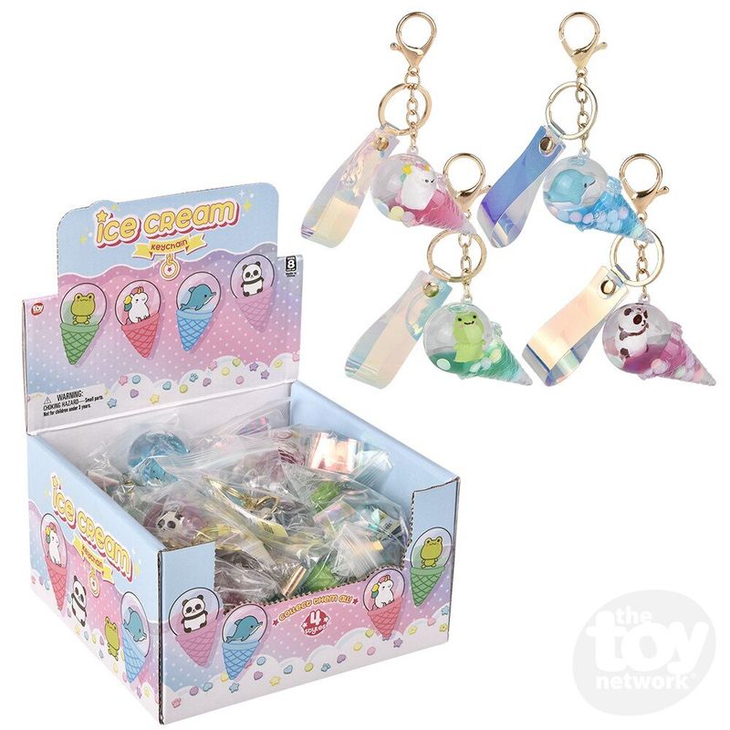 2.5&quot; KAWAII ANIMAL ICE CREAM LIQUID CLIP ON