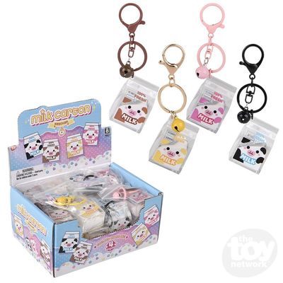 2" KAWAII ANIMAL MILK CARTON LIQUID CLIP ON