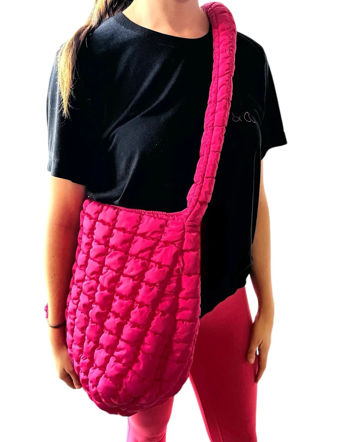 Puffer Tote Bag, Name: Pink