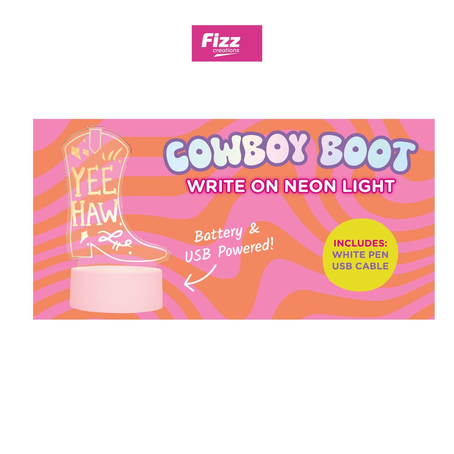 Acrylic Light Up Cowboy Boot Sign