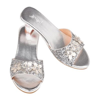 Mariona - High heel slipper, metallic Silver