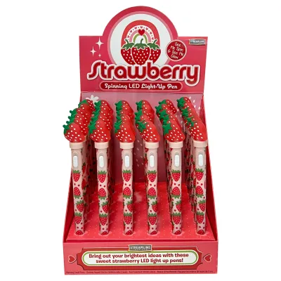 STRAWBERRY SPINNING LED  LIGHT UP PEN