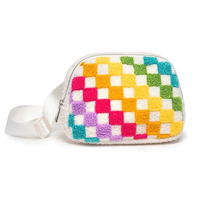 Rainbow Checker Belt Bag