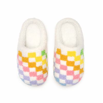 Rainbow Checker Kids Slippers
