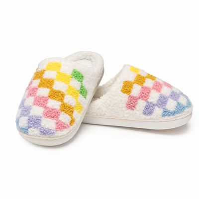 Rainbow Checker Slippers Small