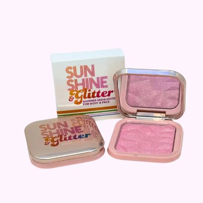 Sunshine &amp; Glitter Highlighter Shimmer Compact - Pretty in Pink