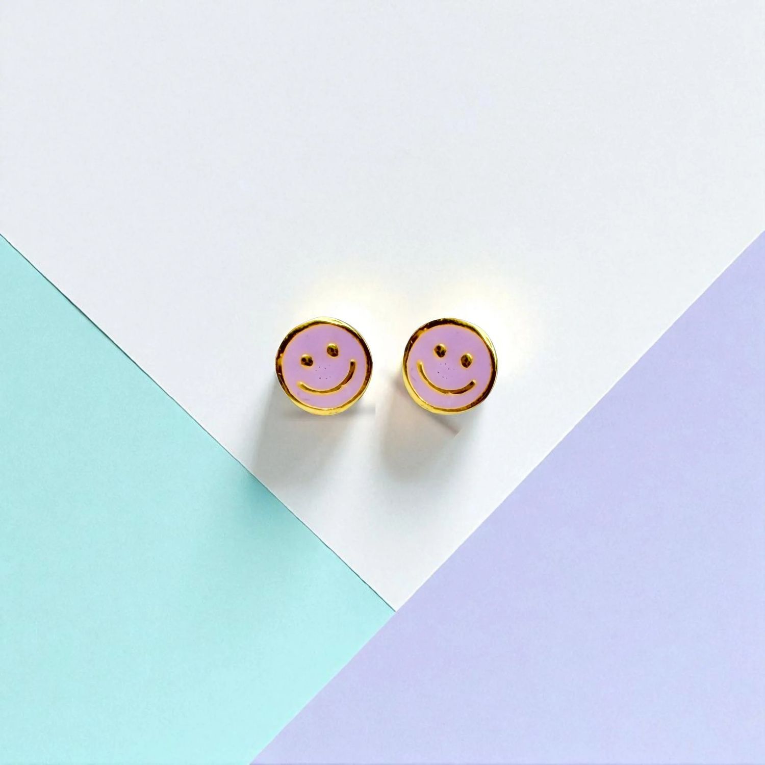 Smiley Face Tiny Stud Earrings