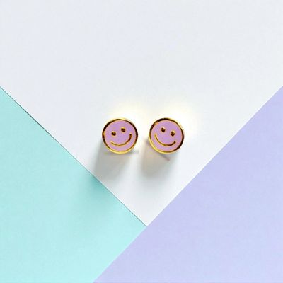 Smiley Face Tiny Stud Earrings