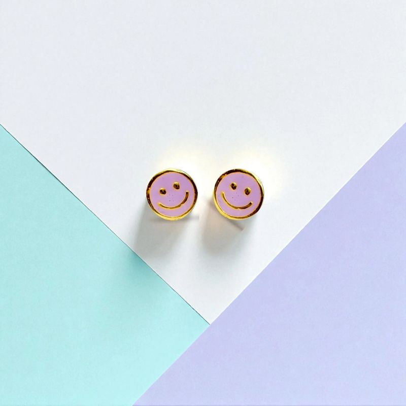 Smiley Face Tiny Stud Earrings