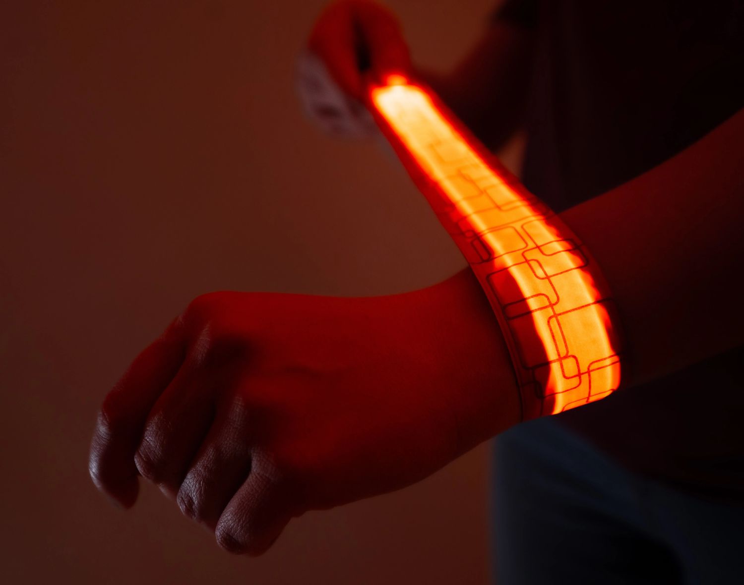 Orange Lighted Slap Bracelet